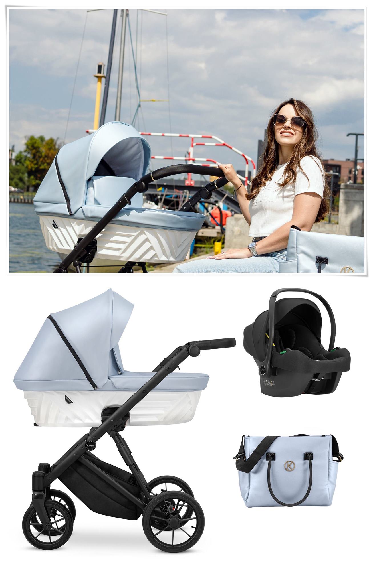 Ivento Kunert gondola fotelik cosmo adapter maxi cosi 22 baby blue dadi-shop