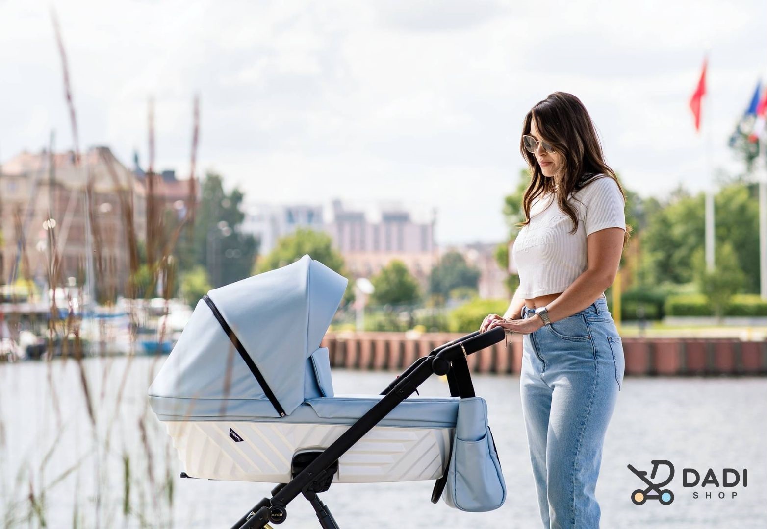 Wozek baby blue metalic ivento 22 niebieski gondola sklep z wózkami on line dadi-shop