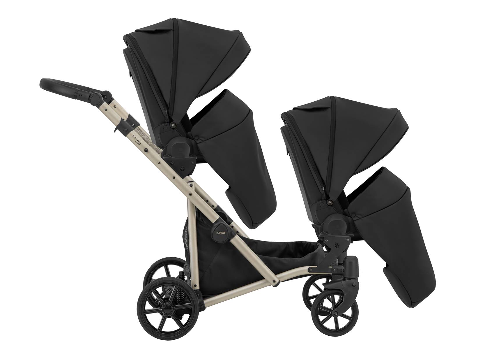 Ivento Duo Glam wózek podwójny 3w1 (17 Black Pearl ECO) – nowoczesny i stylowy wybór dla rodziców bliźniąt lub dzieci rok po roku.