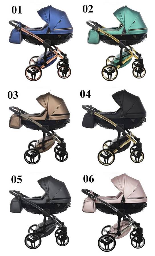 kolorystyka wózka 2w1 junama fluo