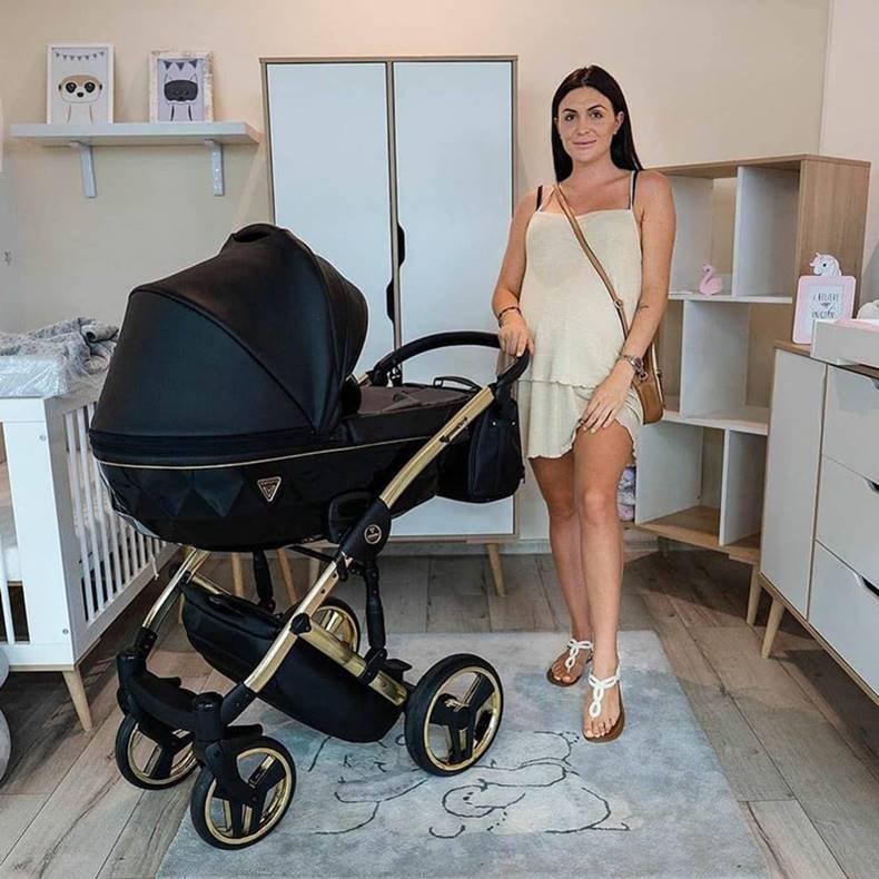 czarna gondola w wózku junama diamond fluo 04 prezentacja