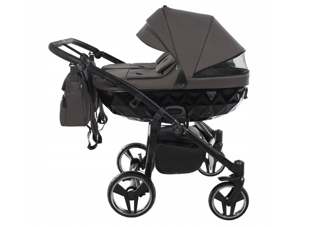 Junama Basic Duo – wózek dla bliźniąt w kolorze 03  grafit  z gondolami.