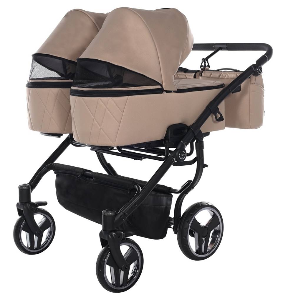 Junama Duo V3 wielofunkcyjny wózek bliźniaczy 2w1 z gondolami, ochrona UPF 50+, bezpieczne i eleganckie