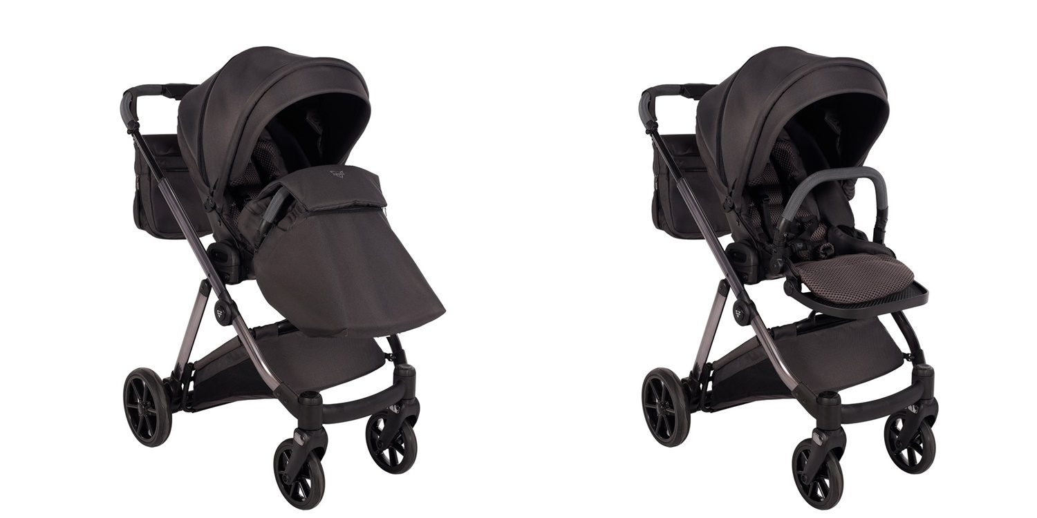Junama Ellegante kremowy wózek spacerowy z pokrowcem na nogi – elegancki model dla dziecka dostępny w Dadi-Shop.