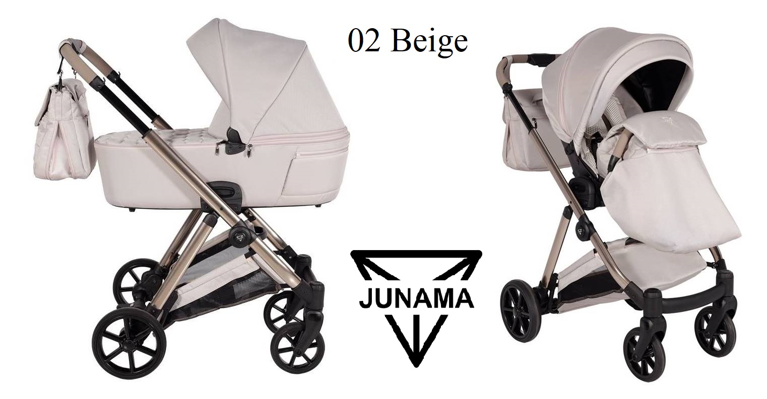 junama ellegante wózek 2w1 02 beige – wielofunkcyjny wózek dziecięcy z gondolą i spacerówką, kolor 02, dostępny w sklepie Dadi-Shop