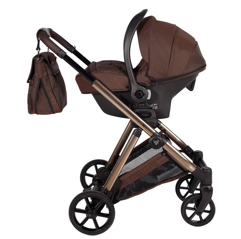 Wózek 3w1 Junama Elegante 08 Brown – fotelik Avionaut na stelażu wózka, elegancki zestaw dostępny w sklepie Dadi-Shop.