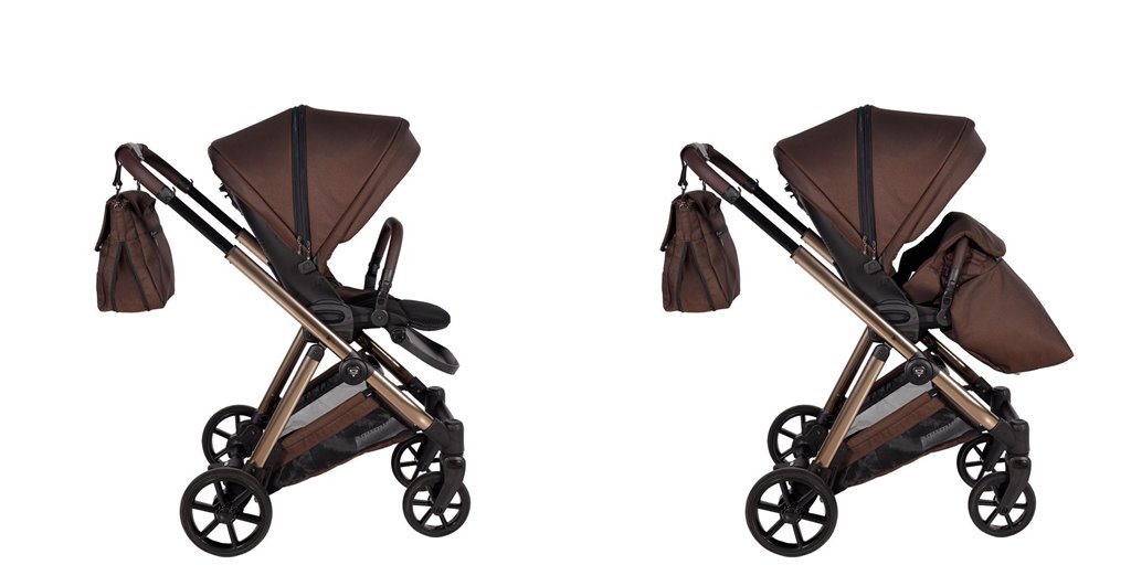 Wózek spacerowy premium Junama Elegante 08 w kolorze czekoladowego brązu – elegancki i funkcjonalny model, dostępny w sklepie Dadi-Shop