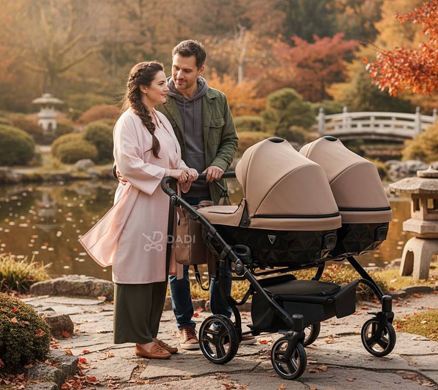 Bliźniaczy wózek 3w1 Junama Basic Duo- para z wózkiem przy stawie, dadi-shop