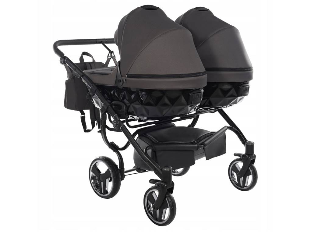 Wózek bliźniaczy Junama Basic Duo – układ jeden obok drugiego, kolor 03 tył