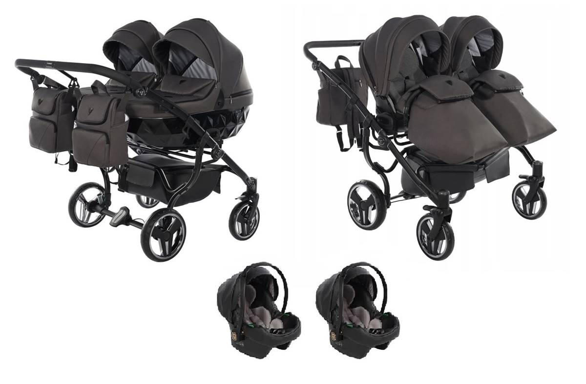 Wózek bliźniaczy wielofunkcyjny - Junama Duo Basic 03 grafit