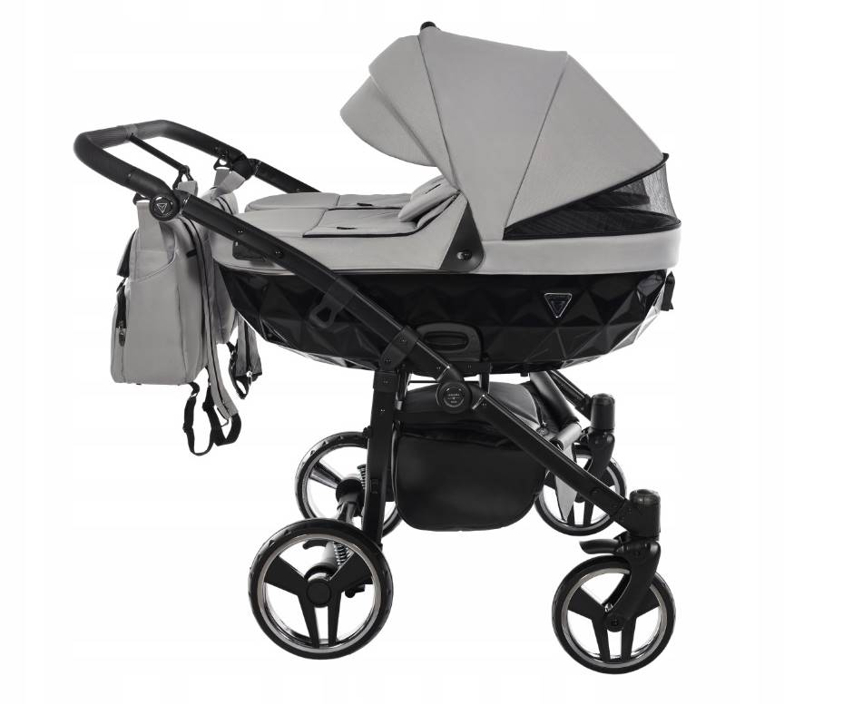 Gondole wózka bliźniaczego na stelażu junama basic duo 06 szare - wentylacja