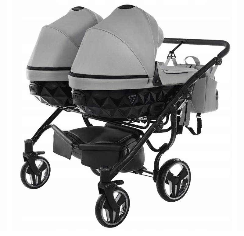 Junama Basic Duo 2w1 jasny szary – gondole obok siebie, widok z tyłu