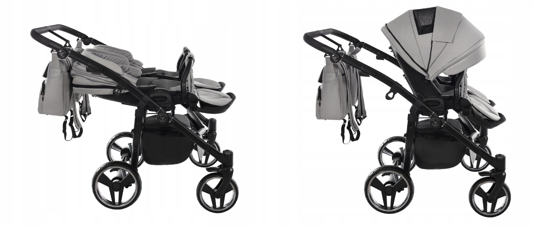 Junama Basic Duo 2w1 – spacerówki side by side, regulowane oparcie do pozycji leżącej