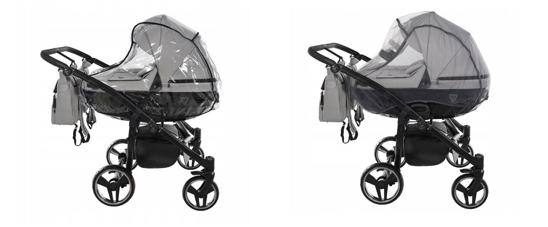 Junama Duo Basic Diamond wózek bliźniaczy z akcesoriami -folia i moskitiera w zestawie