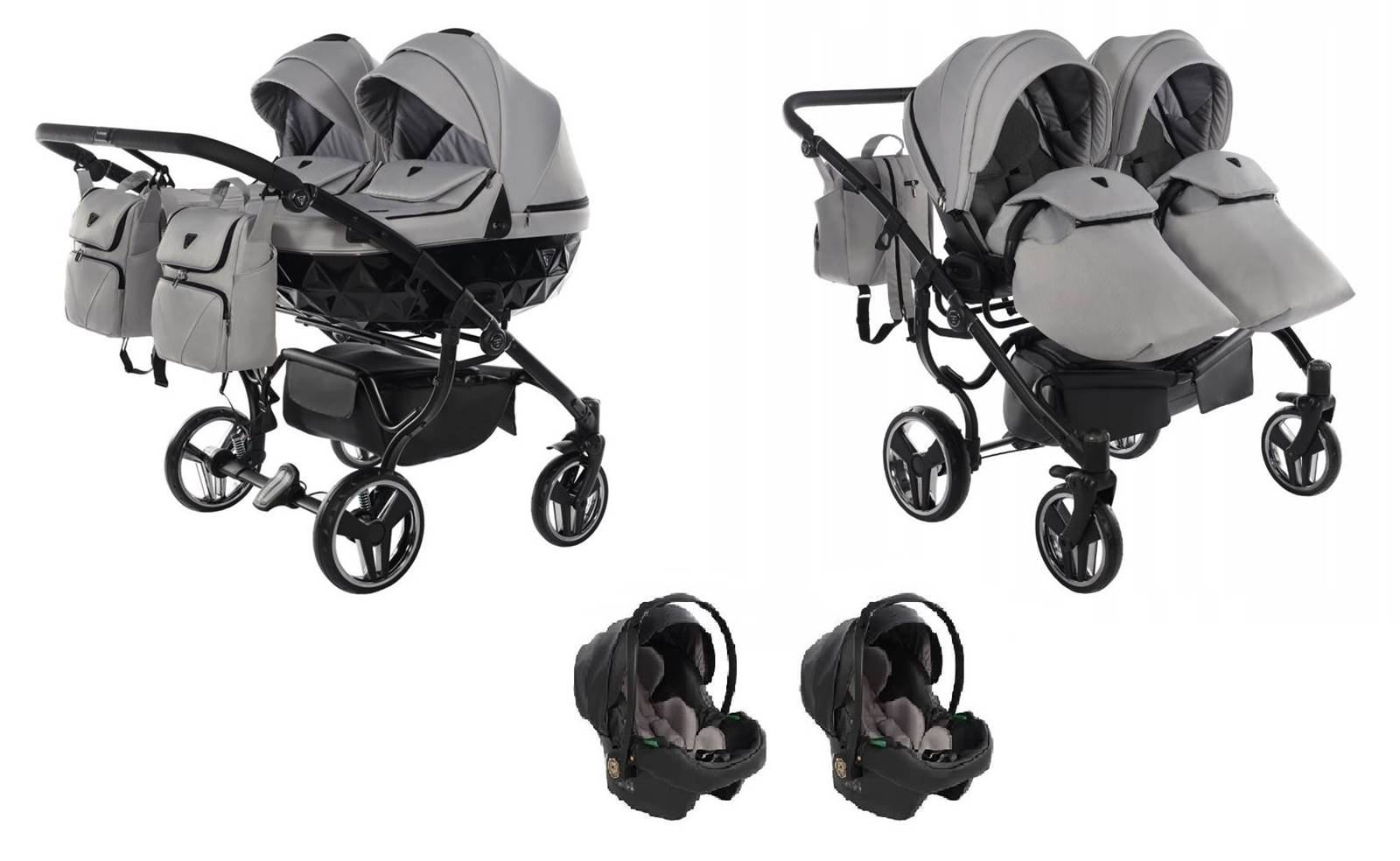 Junama Basic Duo wozek blizniak 3w1 z fotelikami Cosmo sklep dadi shop