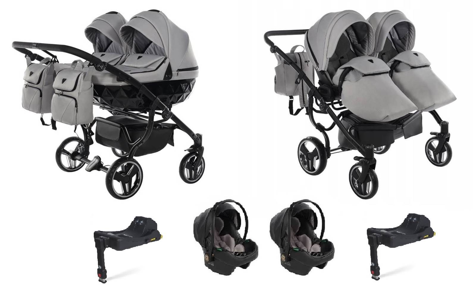 Wózek wielofunkcyjny  4w1 - Junama Basic duo 06 szary