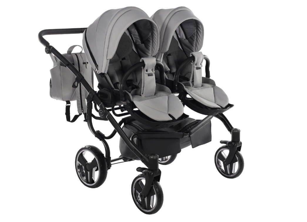 Wózek Junama Basic Duo – siedziska spacerowe dla bliźniąt, zestaw 3w1 w kolorze 06 Szary.. dadi-shop