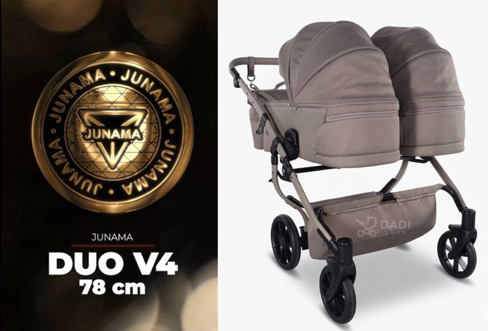 tył wózka dla bliźniąt junama duo v4 cappucino