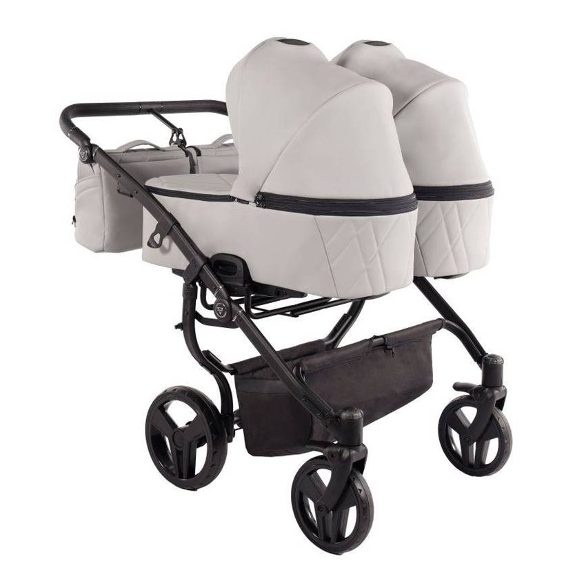 wózek bliźniaczy 3w1 Junama Duo V3 Eco 01 Szary elegancka gondola Dadi-Shop