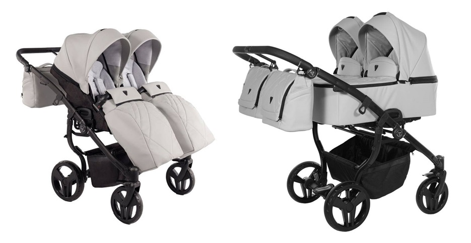 Junama Duo V3 Eco 01 Szary – aluminiowy stelaż wózka bliźniaczego 2w1.