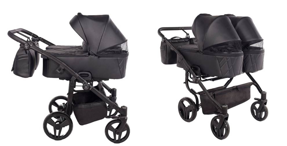 junama duo v3 eco 03 czarny gondola wielofunkcyjny wózek bliźniaczy dadi shop