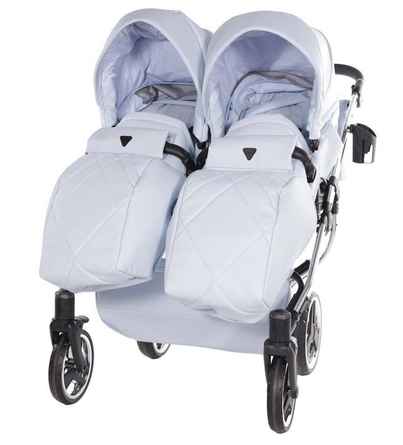 podwójny wózek junama duo v3 eco 05 baby blue spacerówka dla bliźniąt