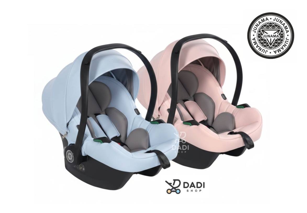 Junama Duo twin car seats – dual pink and blue design for boys and girls