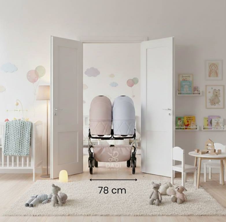 wózek dla bliźniąt który mieści się w drzwiach - Junama Duo v3.