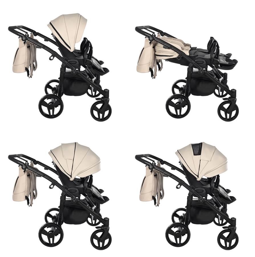 Regulowane spacerówki w wózku bliźniaczym Junama Space Duo Eco.