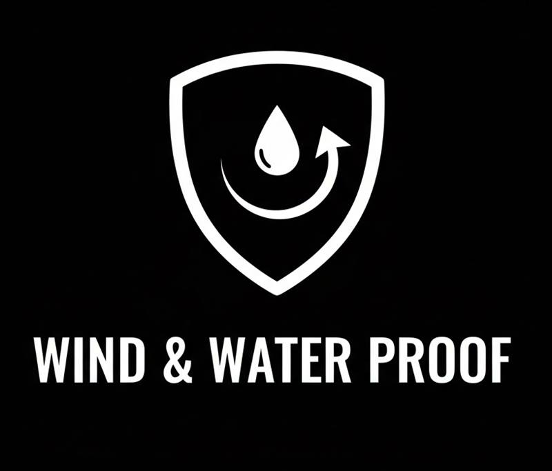 Ikona Wind & Water Proof dla Junama Space Duo. Potwierdzenie pełnej ochrony eko-skóry przed wiatrem i wodą.