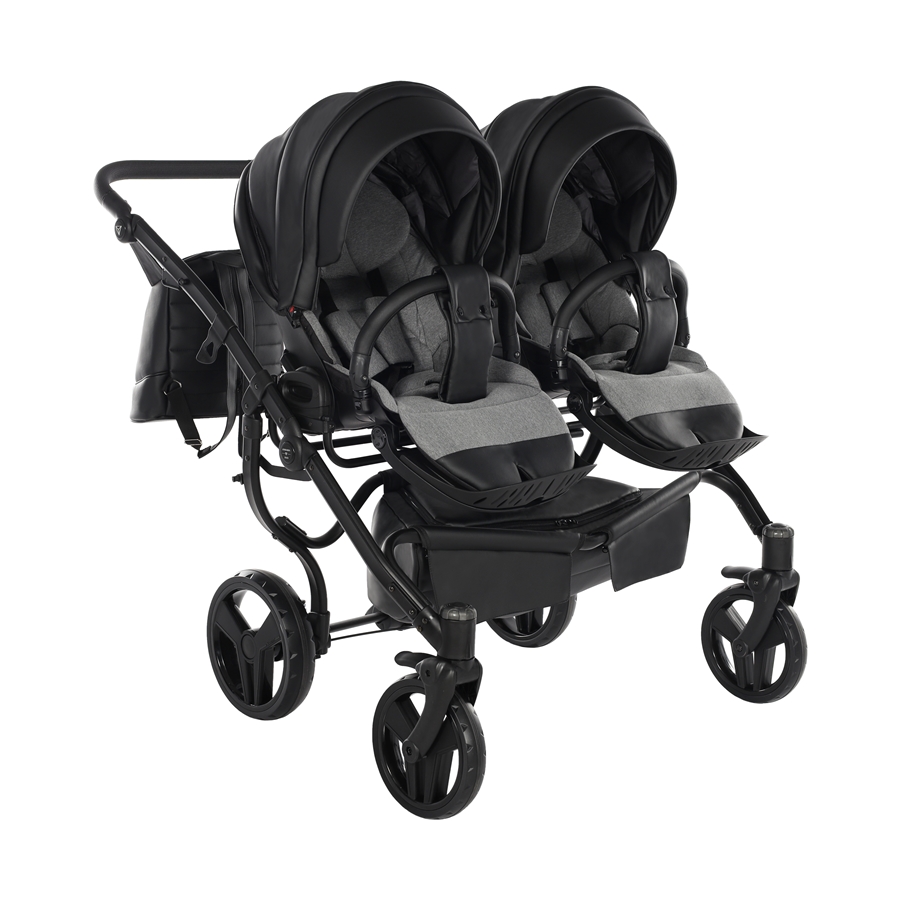 Spacerówka Junama Space Duo z regulowanym oparciem do pozycji leżącej i podnóżkiem z eko-skóry dla zdrowia kręgosłupa dziecka.