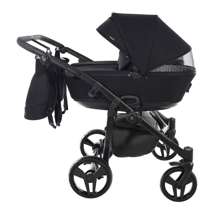 bok gondoli w wózku bliźniaczym junama duo space czarny 04
