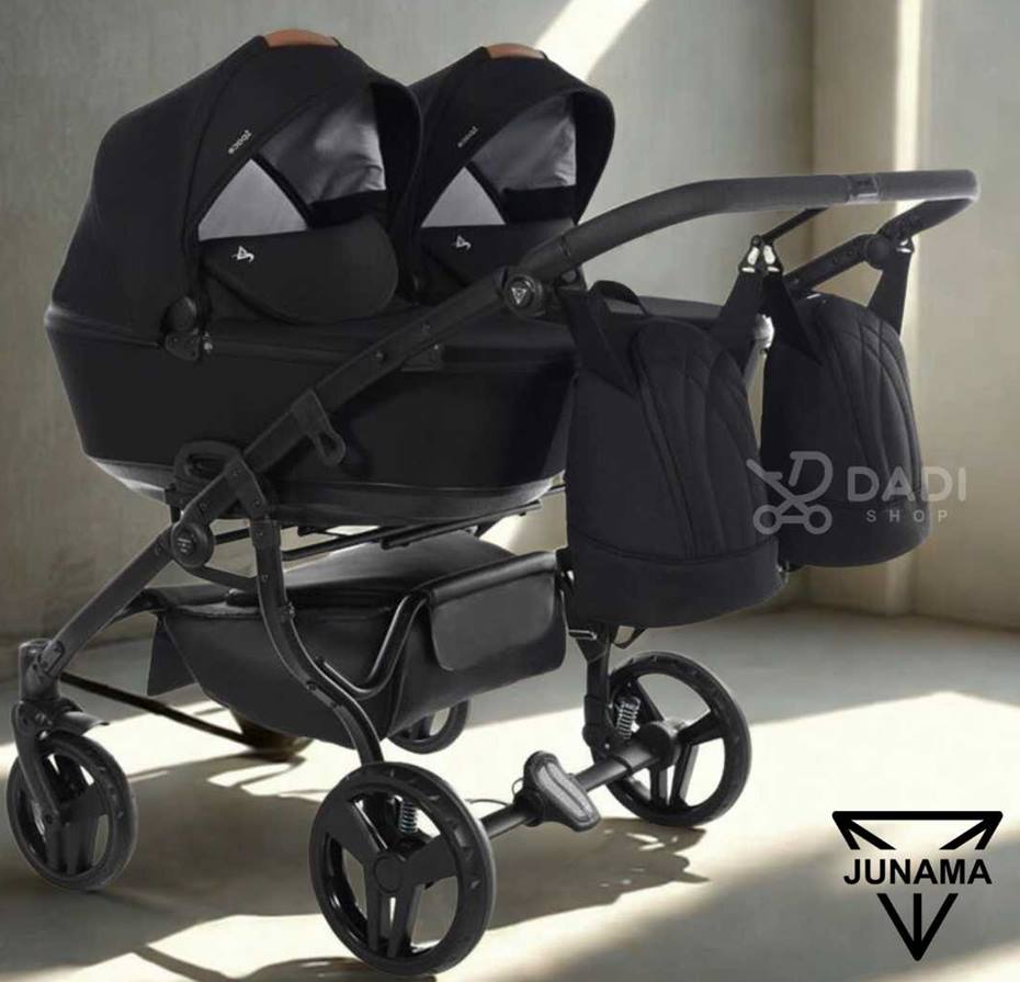 Junama Space Duo twin stroller – stylish and functional pram for two children.