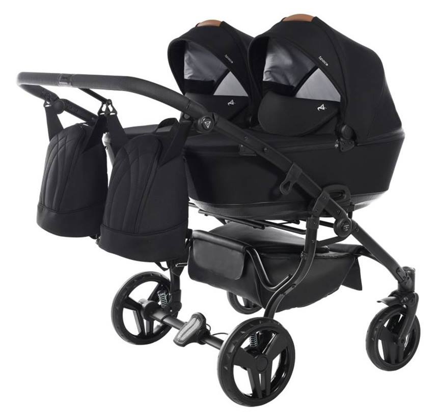 Wózek bliźniaczy 4w1 - Junama Space Duo, widok gondole przód.