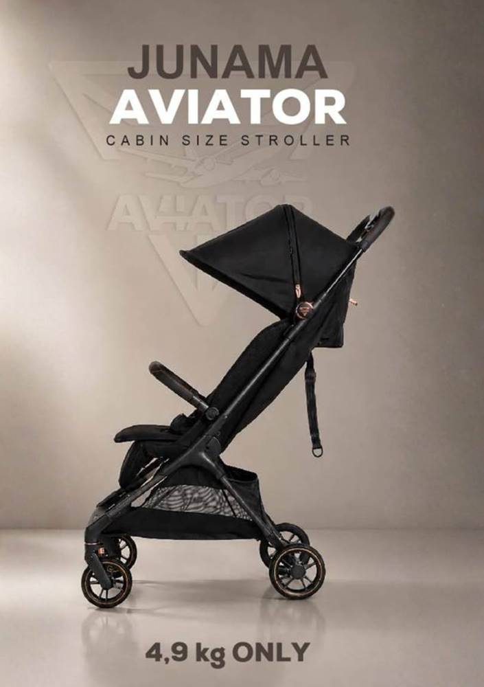 JUNAMA AVIATOR Black lekki wózek spacerowy premium