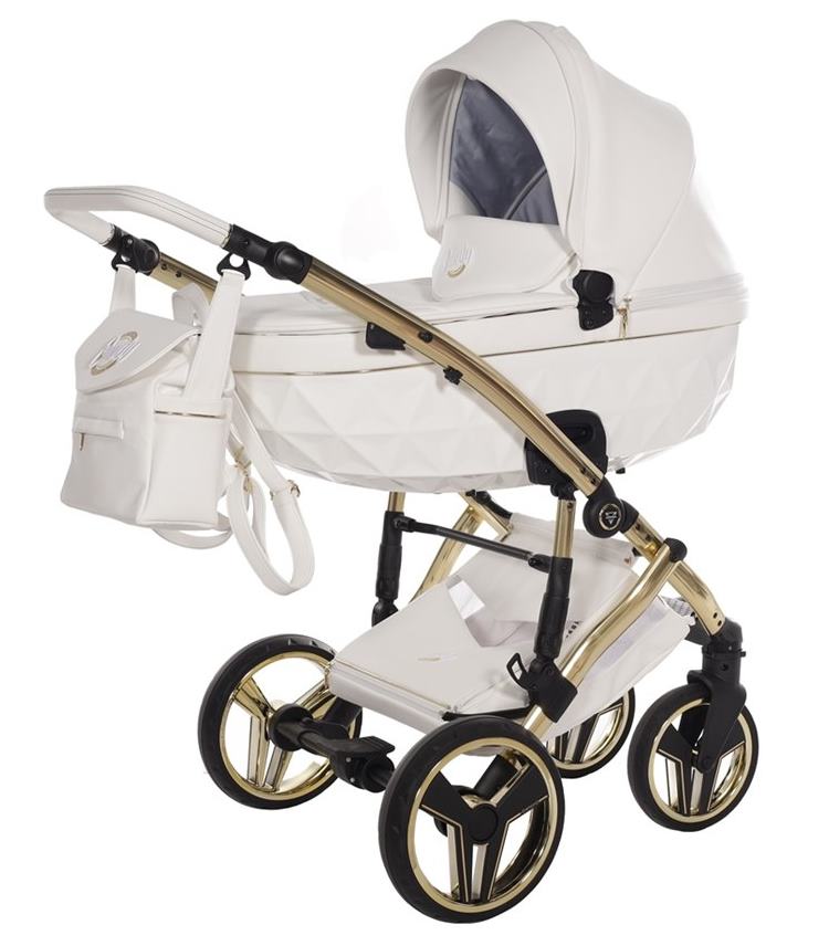 Biała gondola Junama Candy Premium 02 White z fakturą Diamond 3D