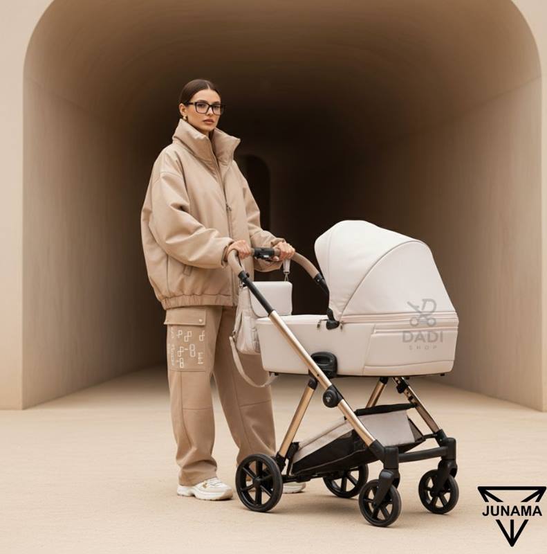 Wózek 4w1 wielofunkcyjny Junama Elegante 02 Jasny Beżowy – minimalistyczny design. dadi-shop