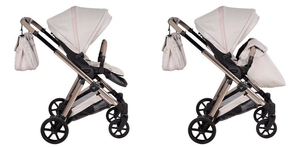 Wózek Junama Elegante 4w1 – rozkładana budka z wentylacją dla świeżego powietrza w spacerówce