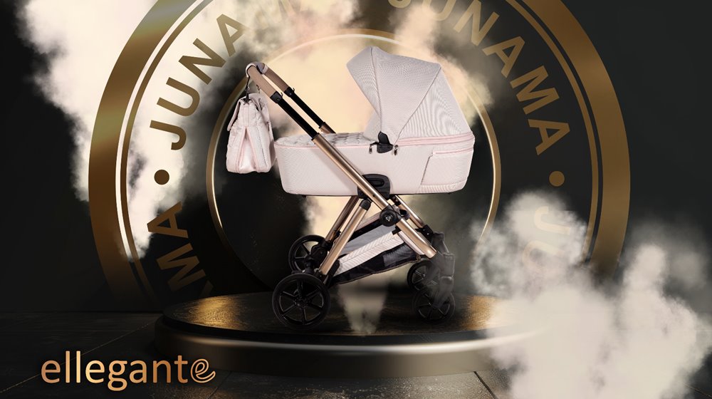Junama Elegante – wózek 3w1 z podwójną amortyzacją, żelowymi kołami, systemem anti-shock, ekologicznymi materiałami Oeko-Tex, wentylacją, wodoodpornym materiałem i ochroną UV, dostępny w Dadi-Shop.