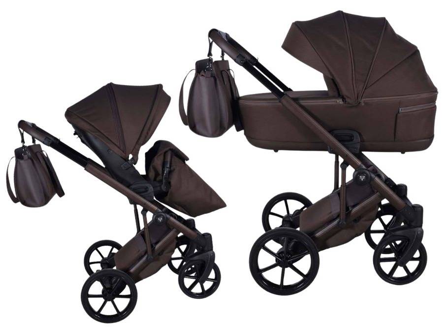 Junama Ellegante Termo 2w1 05 Chocolate z gondolą i spacerówką w studio