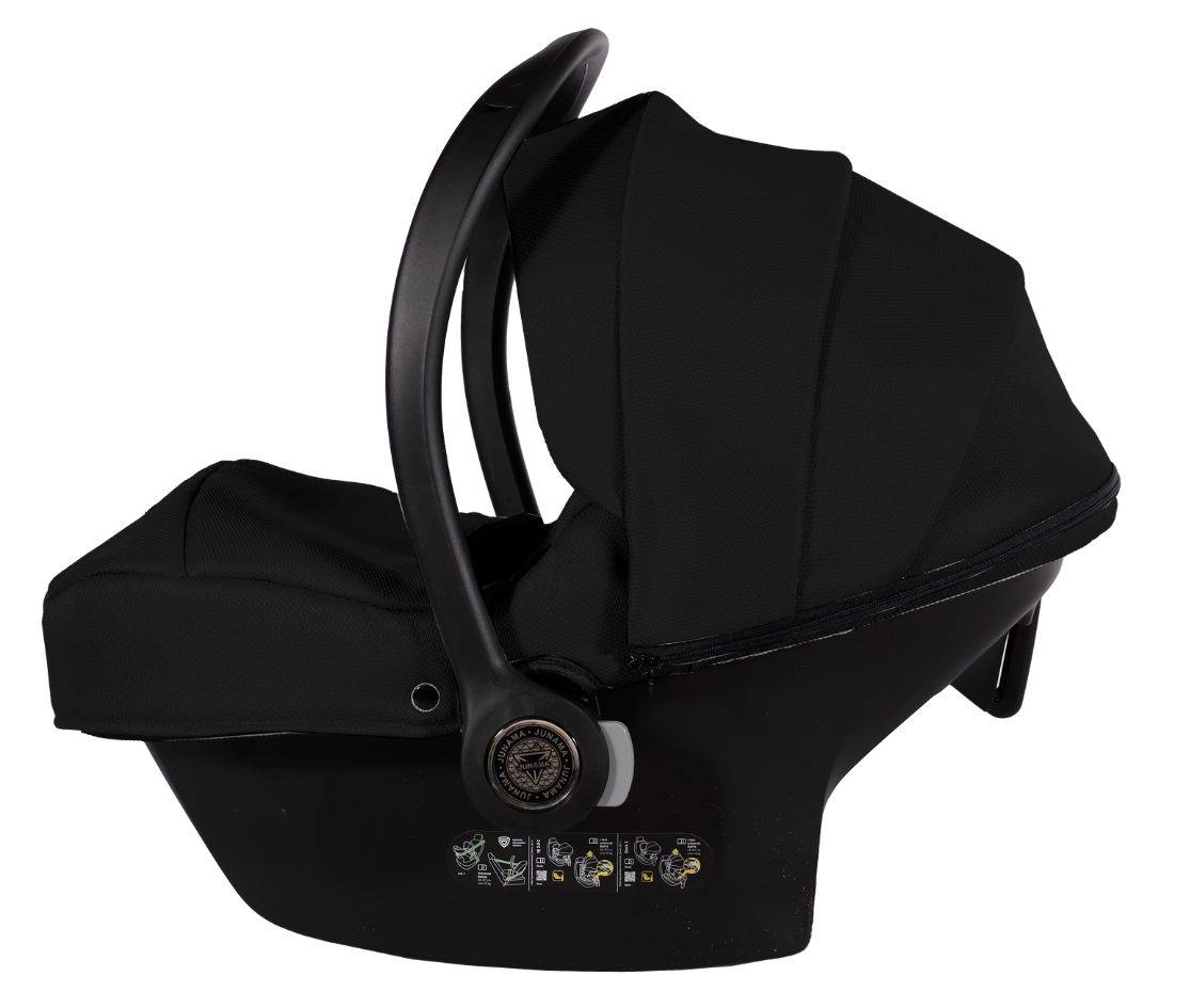 Fotelik Avionaut Cosmo i-Size 0–13 kg w czarnej wersji do wózka Junama Termo Ellegante 3w1