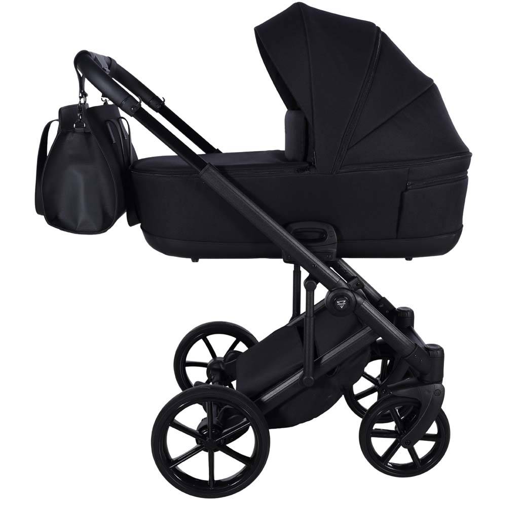 Gondola wózka Junama 3w1 04 Black widok z profilu nowoczesny design i termoizolacja