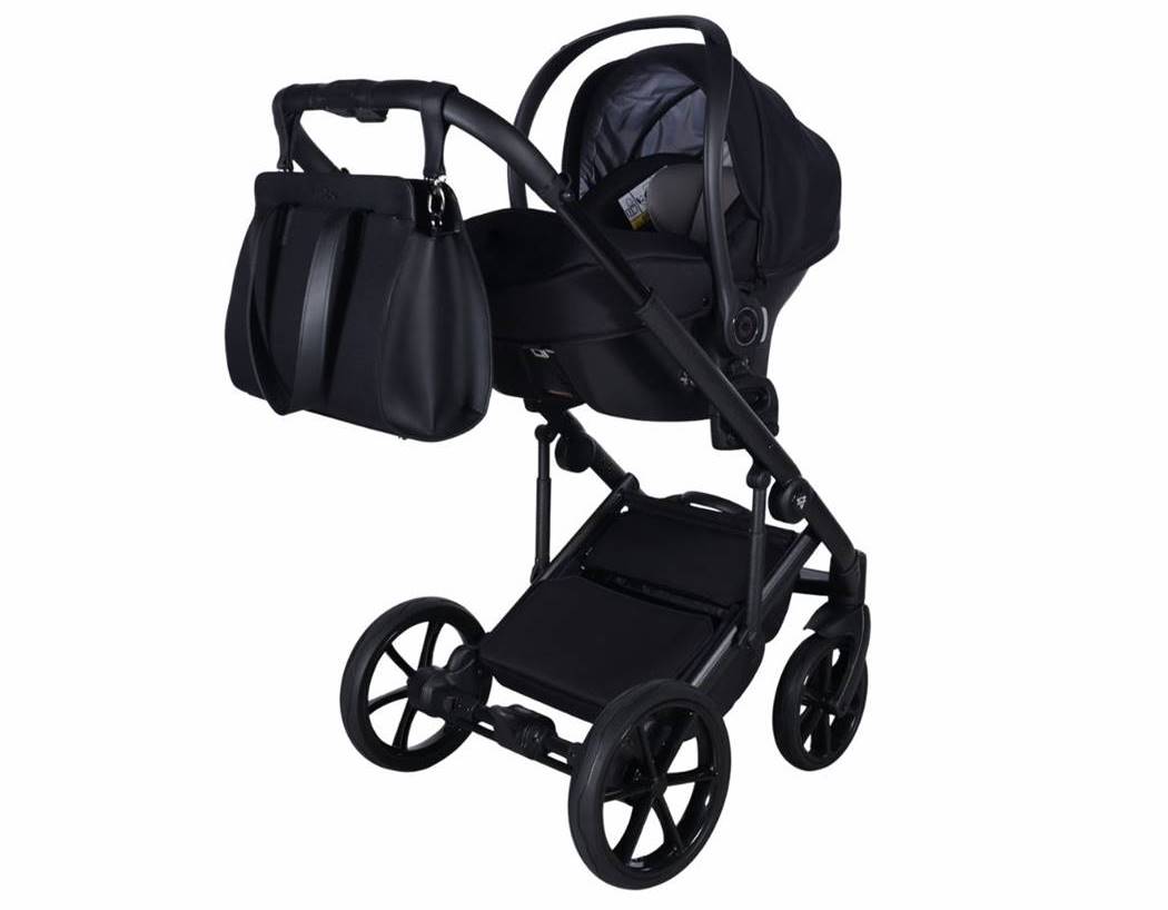 Junama Ellegante 3w1 04 Black fotelik 0–13 kg wpięty w stelaż wózka system travel system