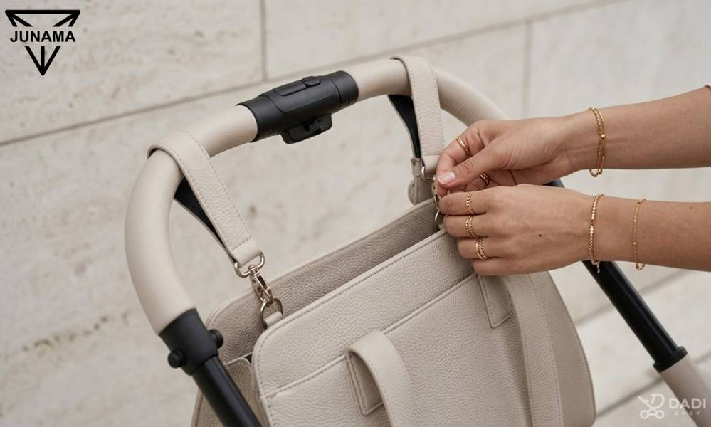 Piękne dodatki do wózka Junama Termo Ellegante - torba w kolorze light beige 02