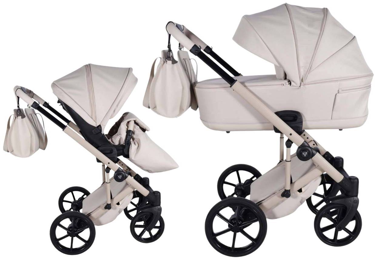 Wózek gondola ze spacerówką - Junama Termo Ellegante 02 jasny kremowy