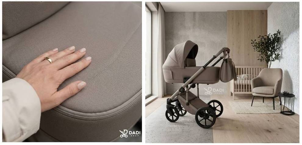 Wózek Junama 4w1 cappuccino detale materiału