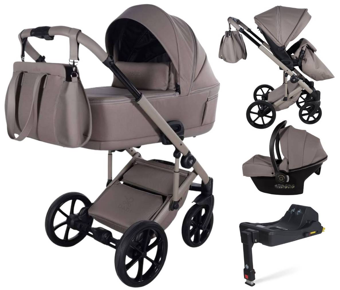 Wózek 4w1 Junama Cappuccino 03 premium zestaw dziecięcy