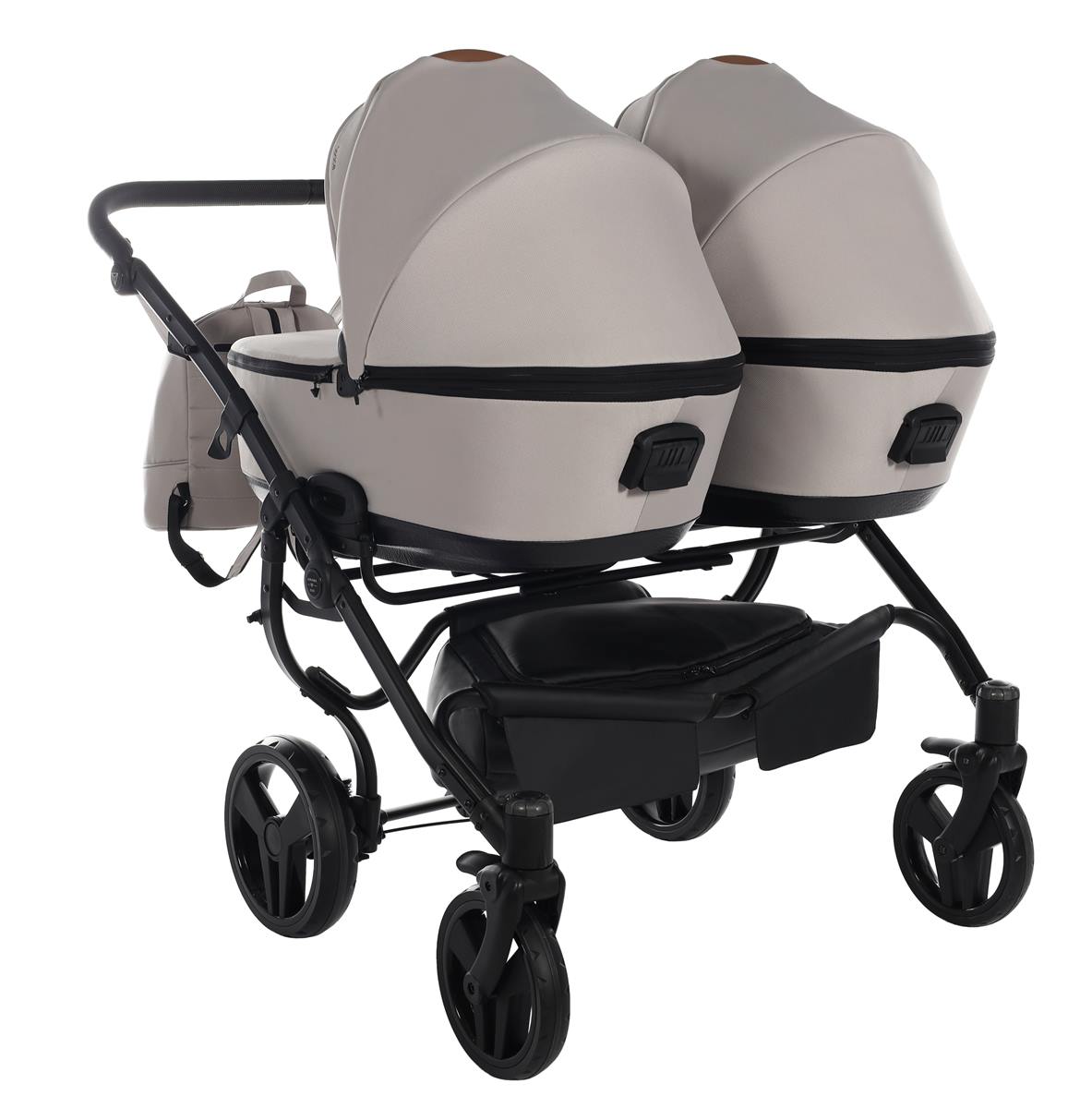 tył gondoli w wózku bliźniaczym junama duo space szary 01