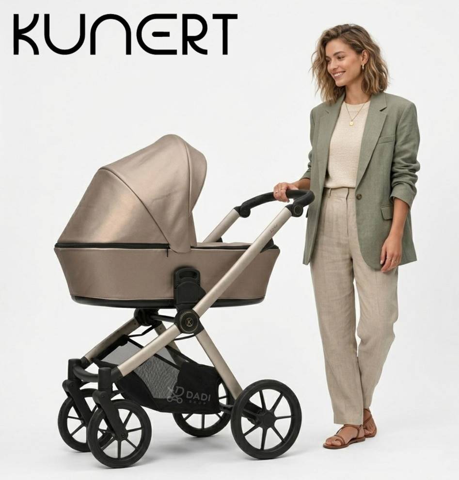 Kunert Brav cappuccino – stylowy wózek 3w1 prezentowany w studio