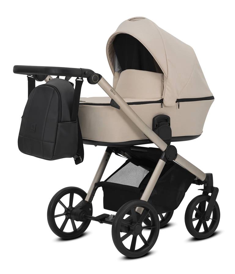 Kunert Brav wózek 3w1 cappuccino eco skóra z praktycznym plecakiem przypiętym do rączki